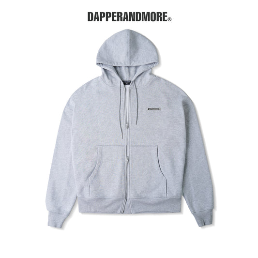 METAL ZIPPED HOODIE/ GRAY