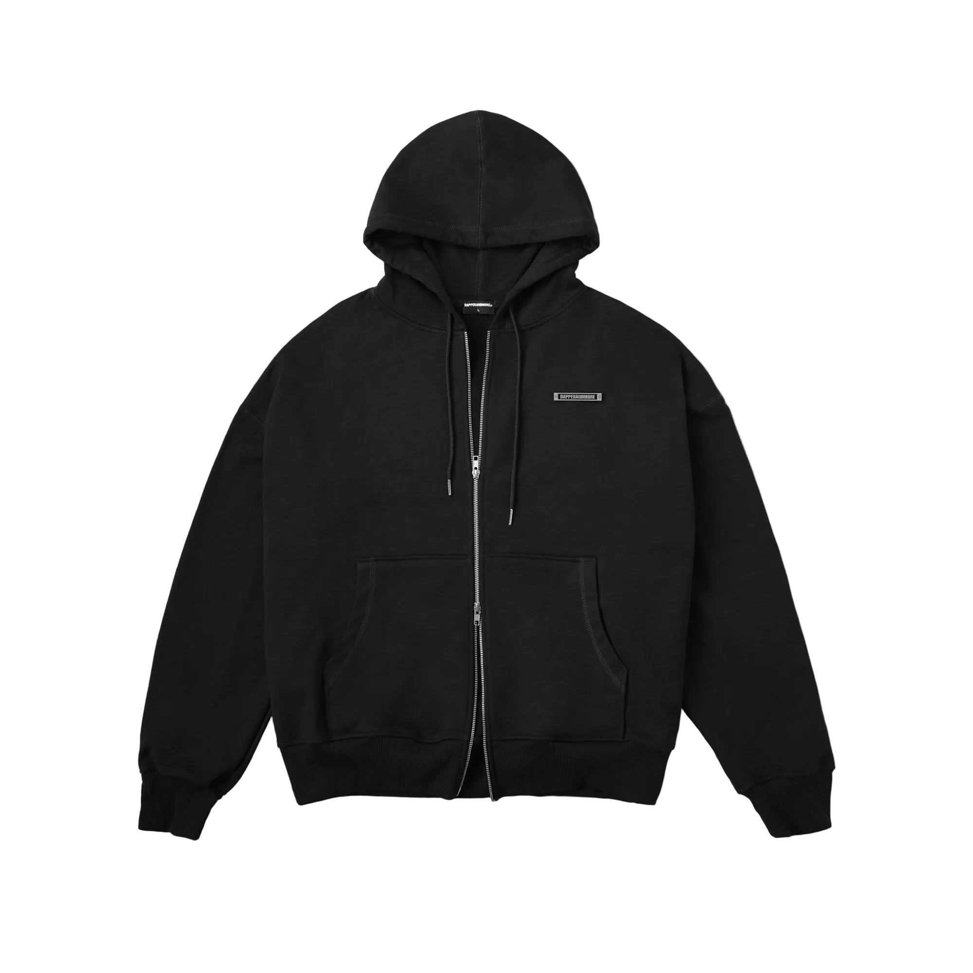 METAL ZIPPED HOODIE/ BLACK