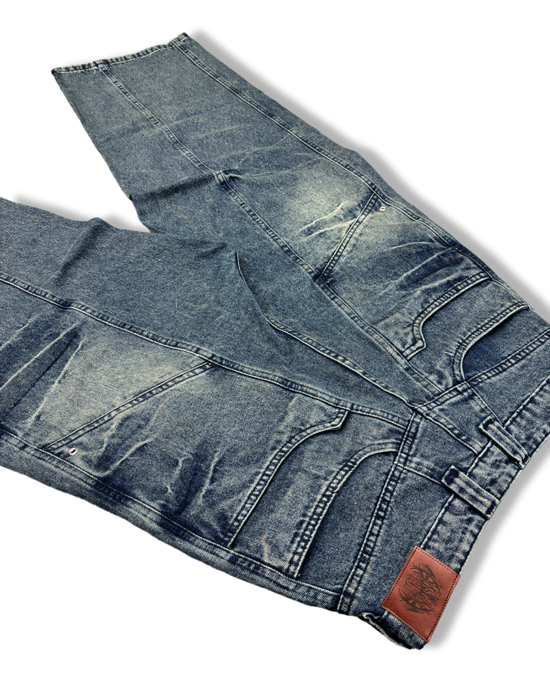 SLASHED STRUCTURE DENIM - DESTROYED INDIGO