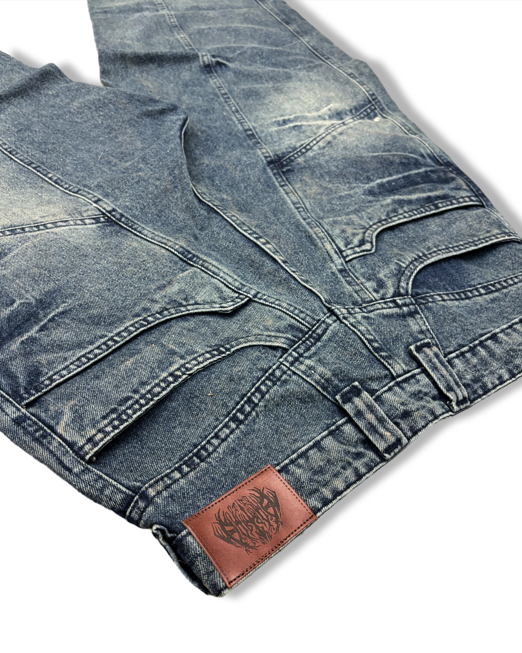 SLASHED STRUCTURE DENIM - DESTROYED INDIGO
