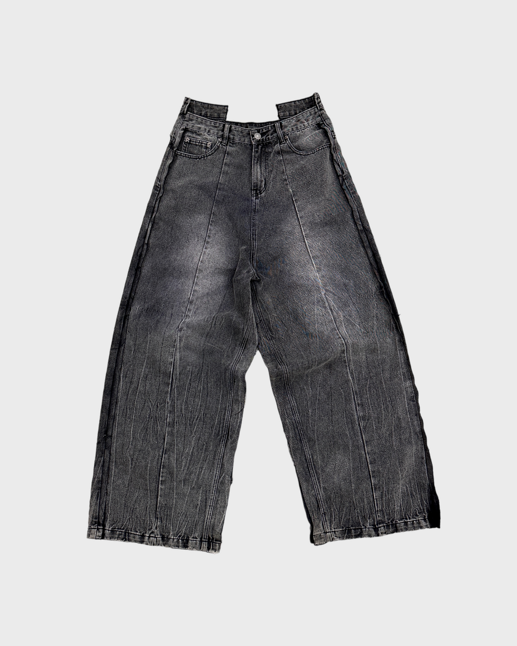 BROKEN WAIST DENIM - WASHED BLACK