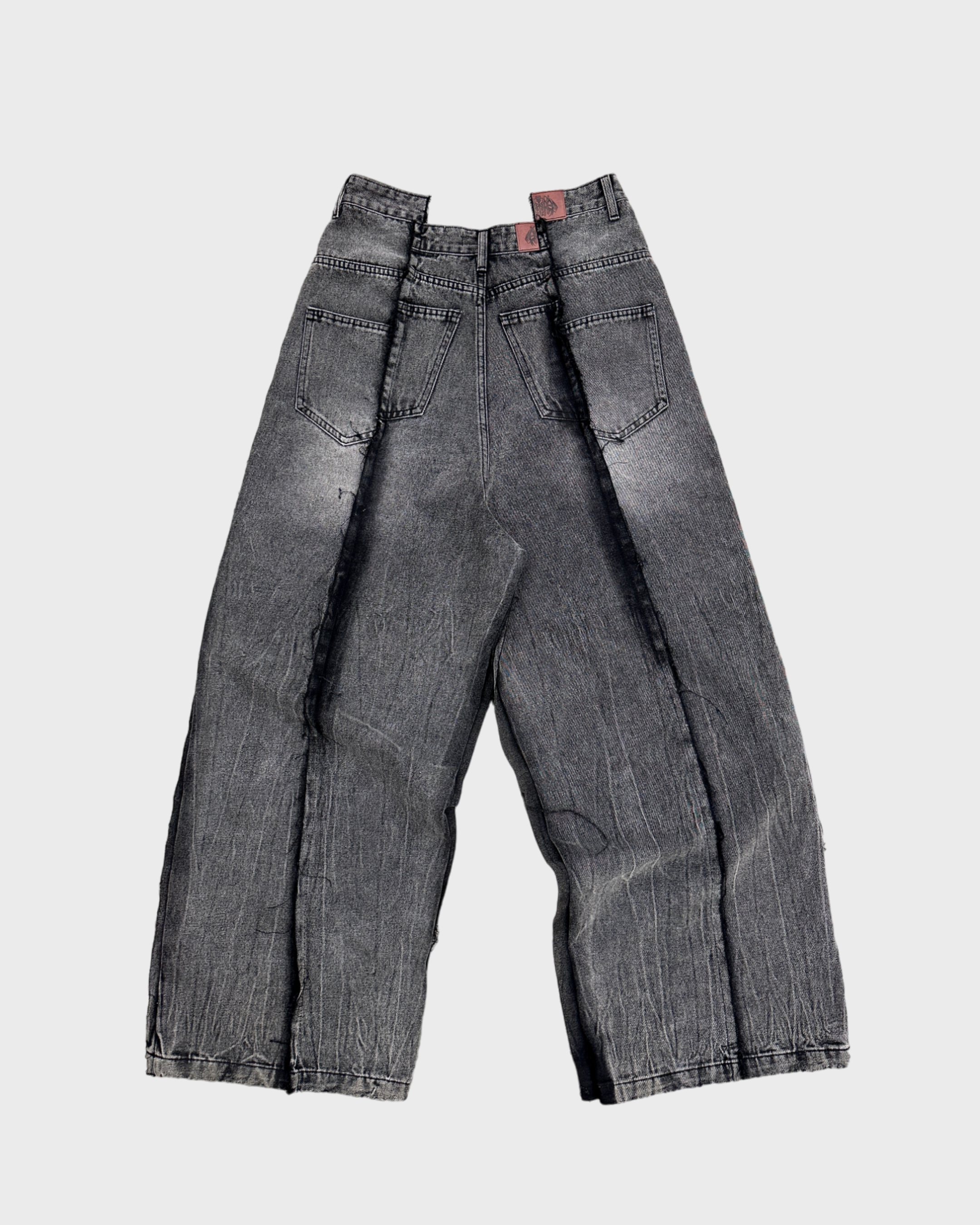 BROKEN WAIST DENIM - WASHED BLACK