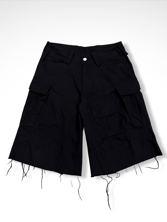 RAW EDGE CARGO SHORTS - BLACK