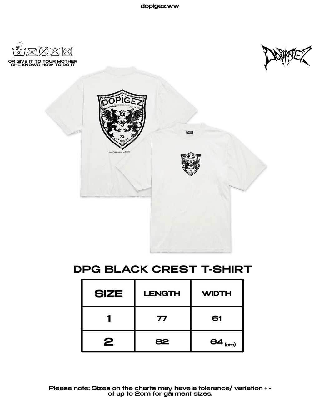 BLACK CREST TEE - WHITE