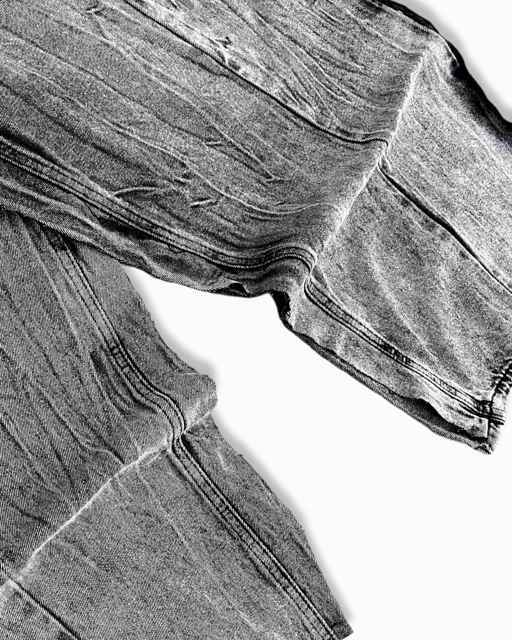 BROKEN WAIST DENIM - WASHED BLACK