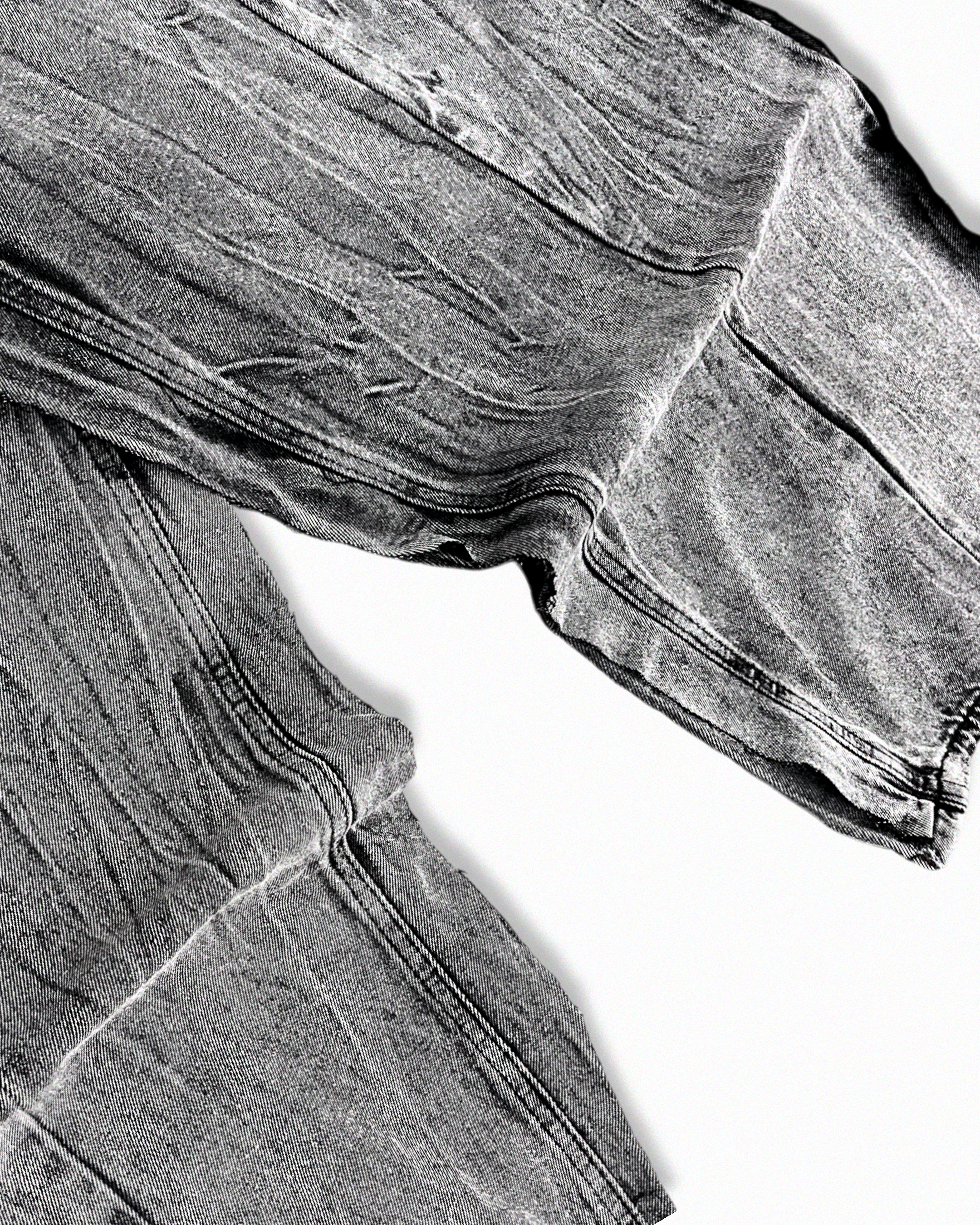 BROKEN WAIST DENIM - WASHED BLACK