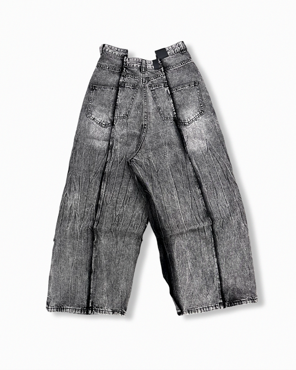 BROKEN WAIST DENIM - WASHED BLACK