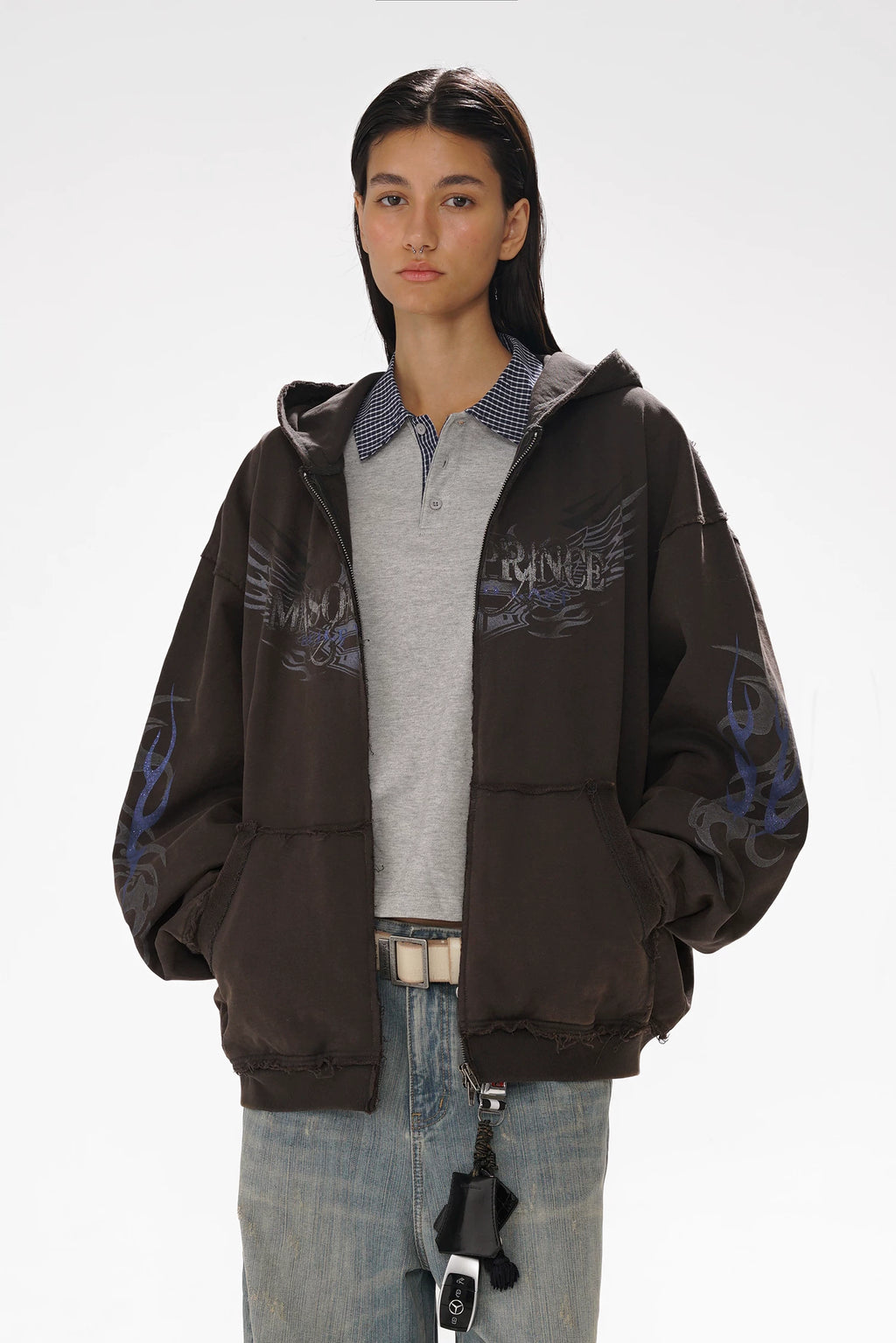 VINTAGE MOTO ZIP HOODIE