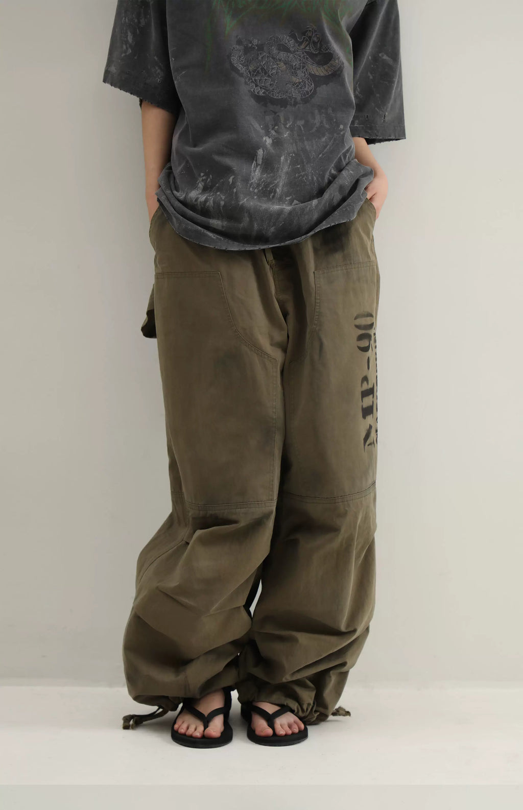 90S MILITARY WIDE-LEG PANTS