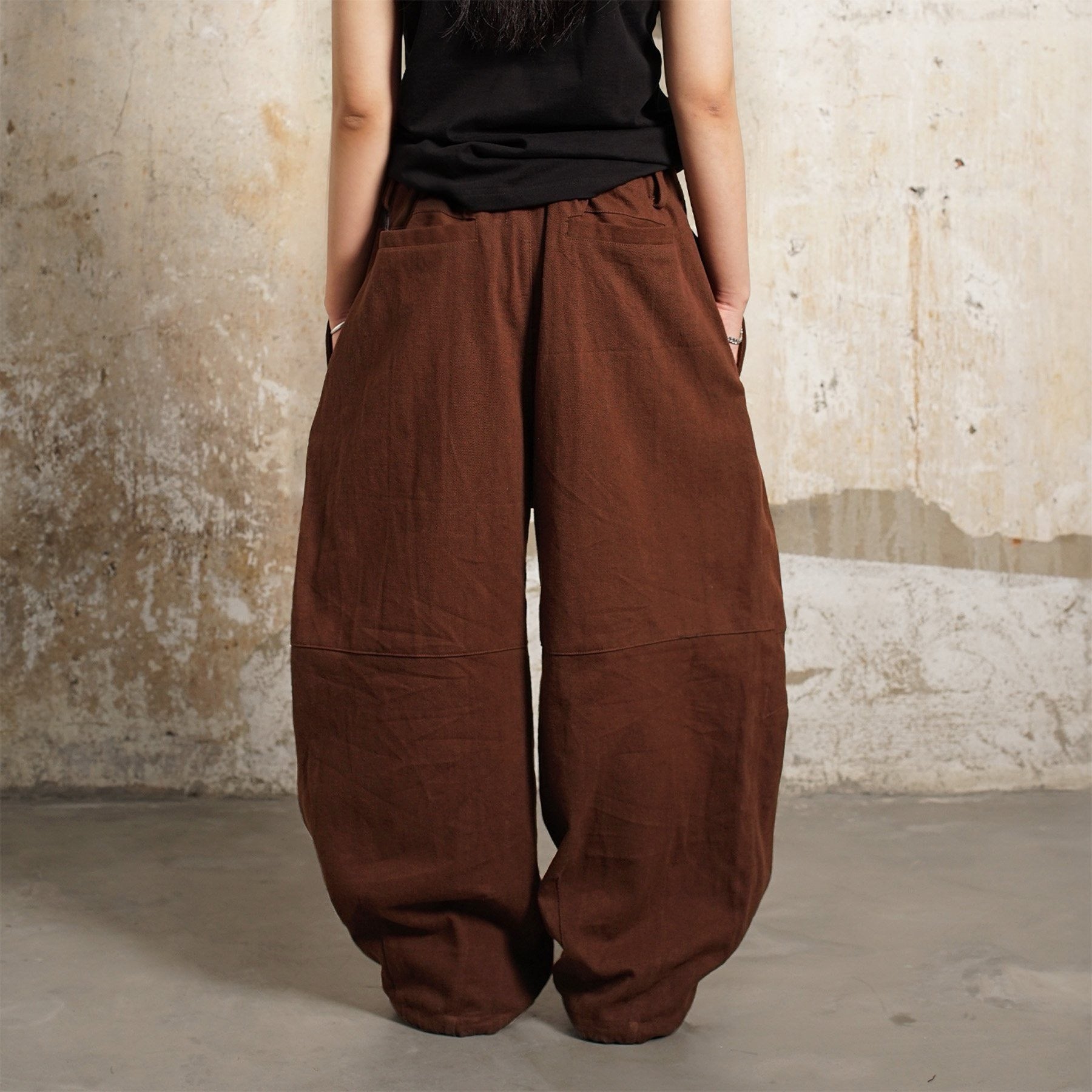 Wide-Leg Khaki Pants with Zipper