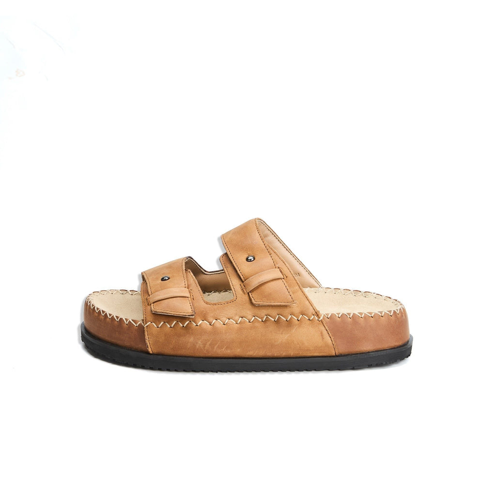TWO-STRAP SANDALS - BROWN