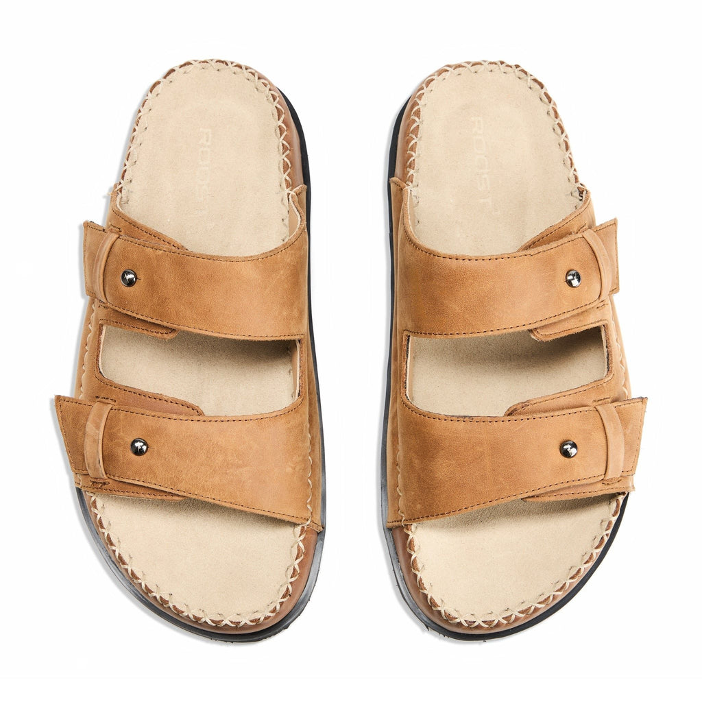 TWO-STRAP SANDALS - BROWN