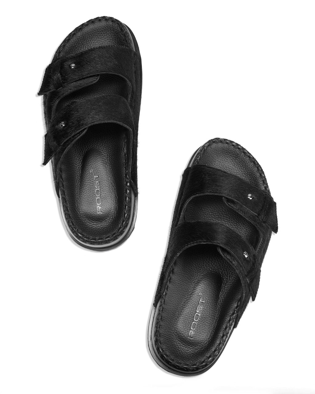 TWO-STRAP SANDALS - BLACK