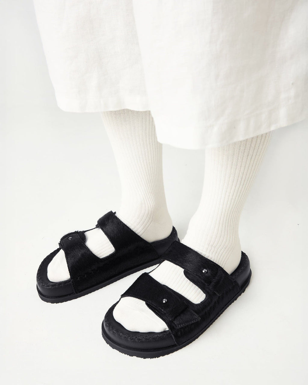 TWO-STRAP SANDALS - BLACK