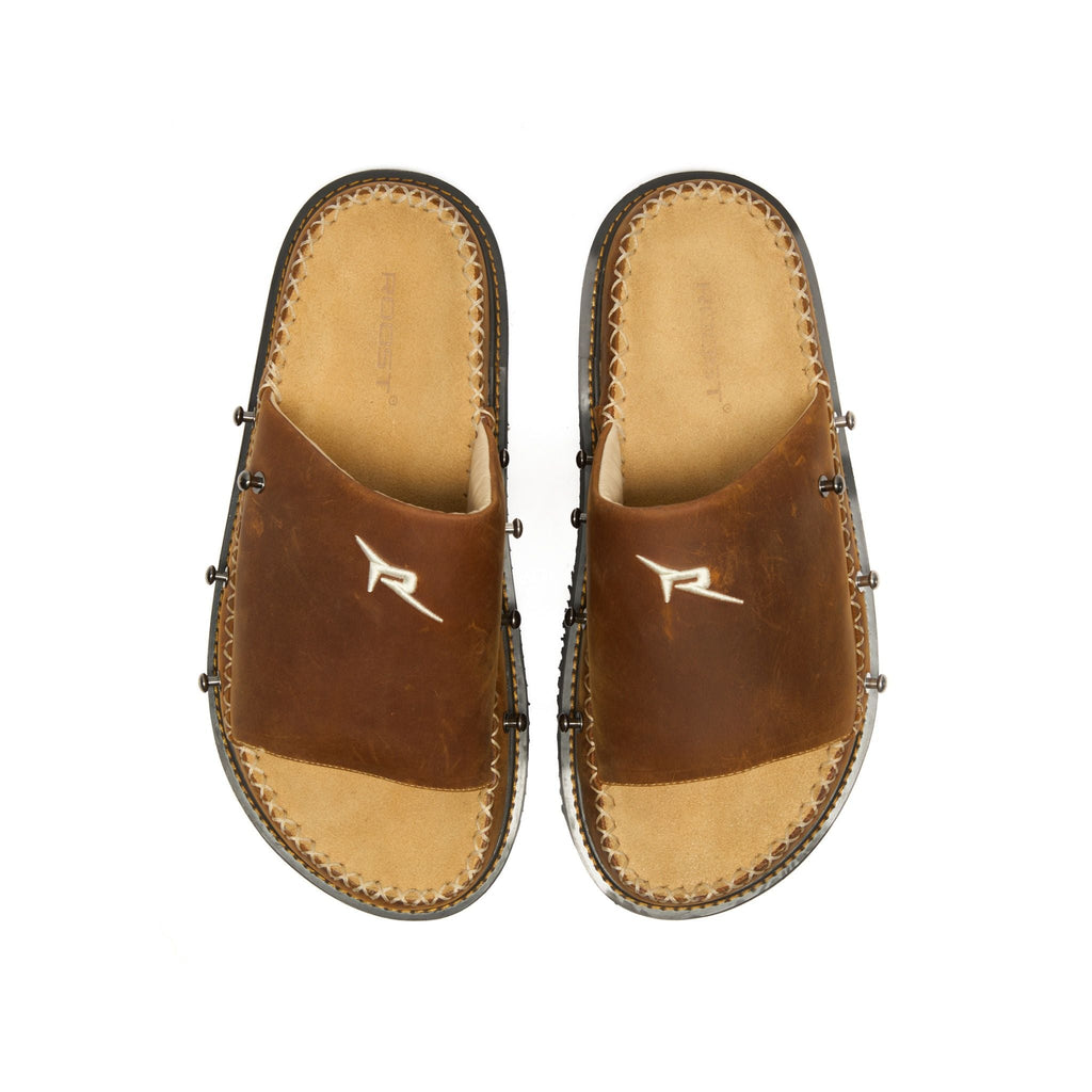 LEATHER SANDALS - BROWN LEATHER