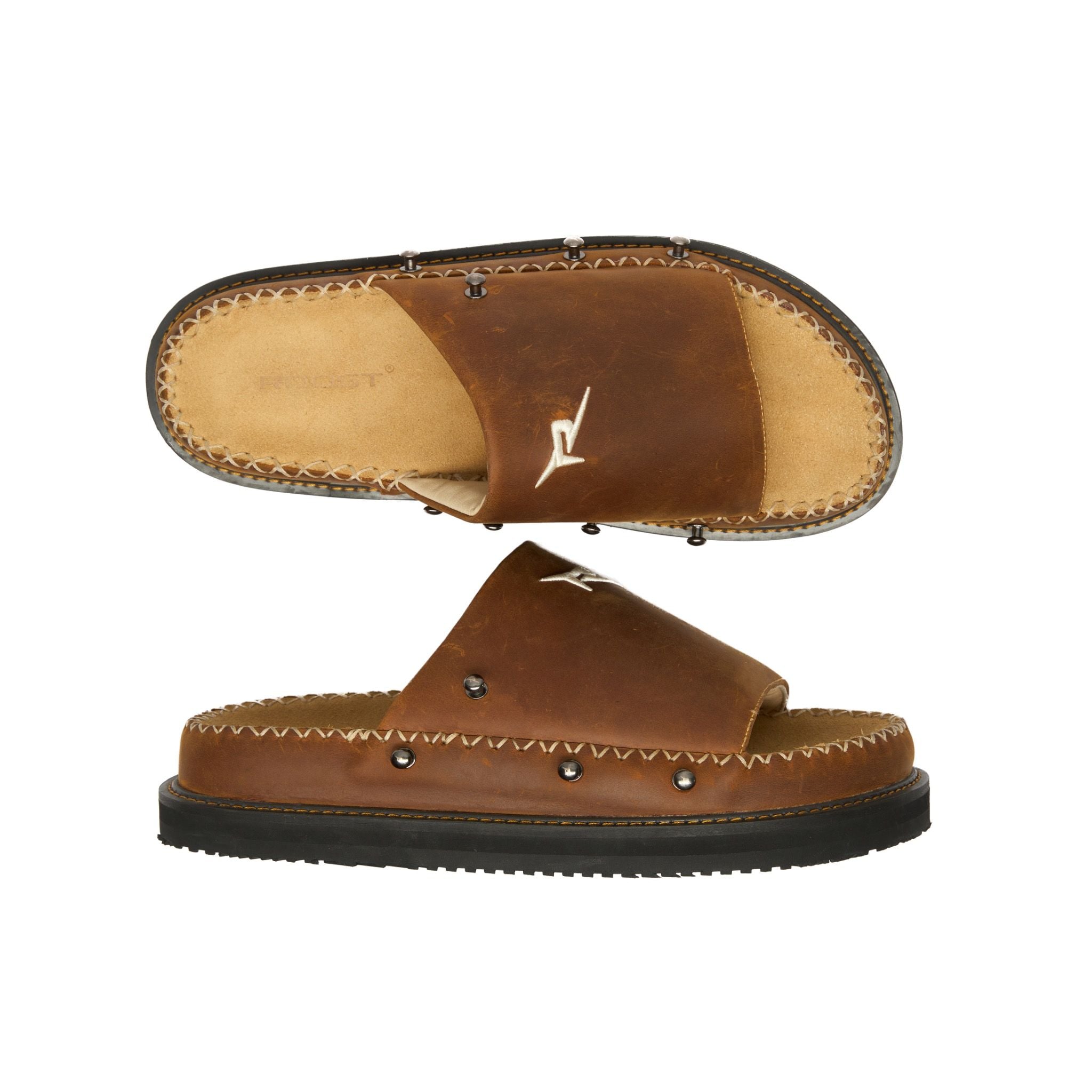 LEATHER SANDALS - BROWN LEATHER