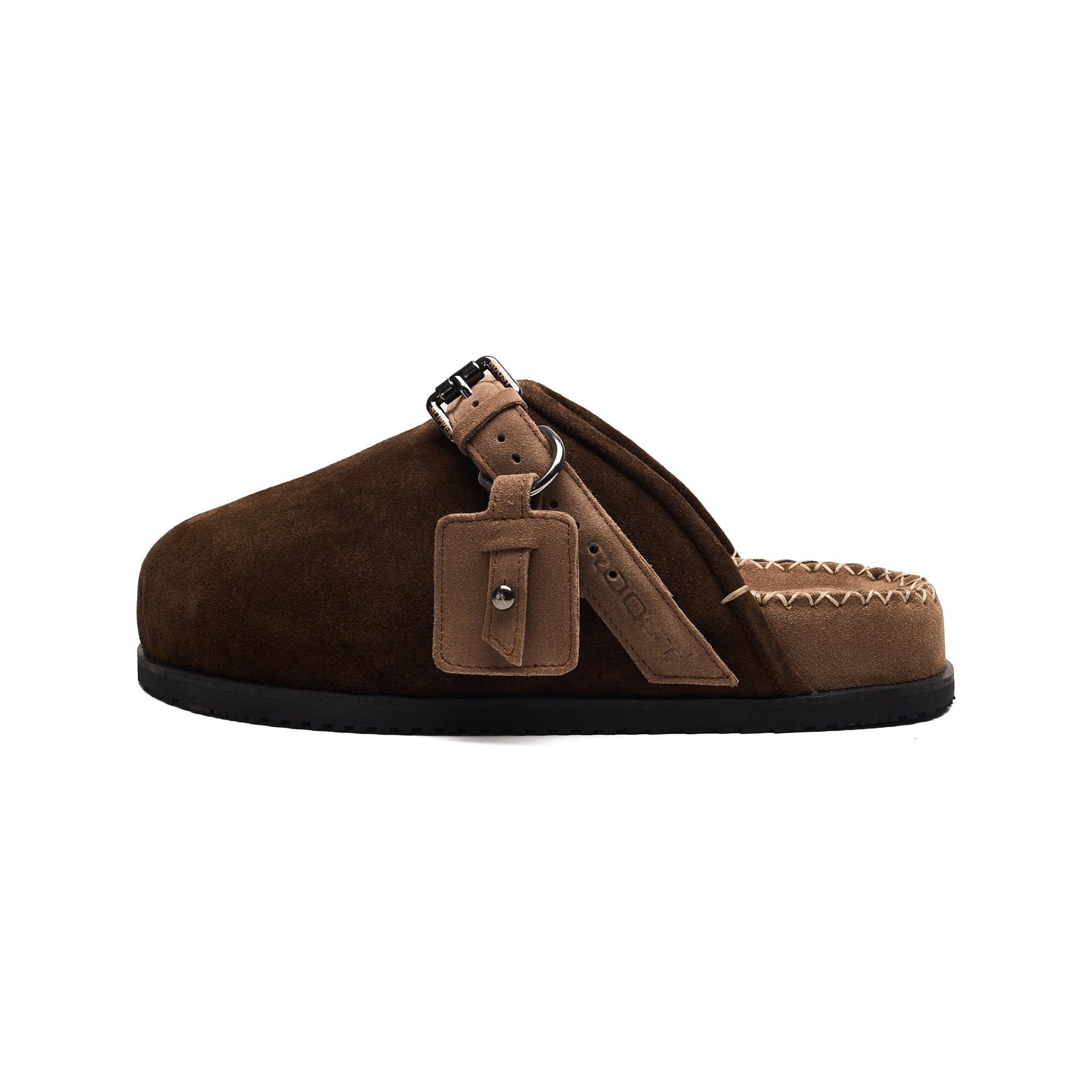 CLOSED-TOE SANDALS - BROWN VELVET TOE