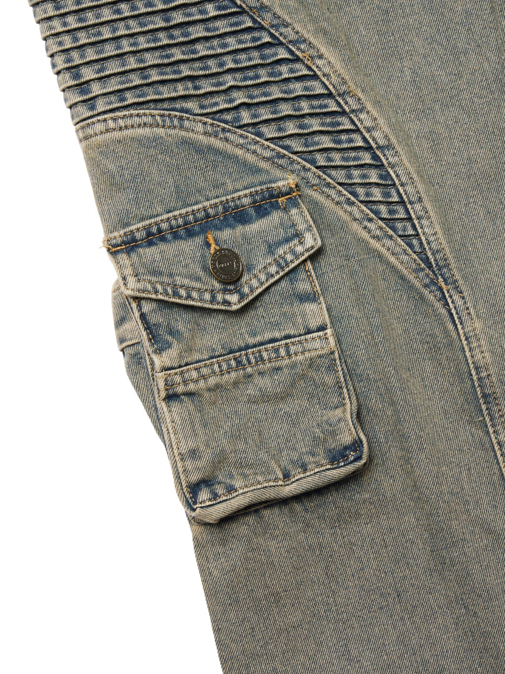 WASH BAGGY DENIM TROUSERS - BLUE