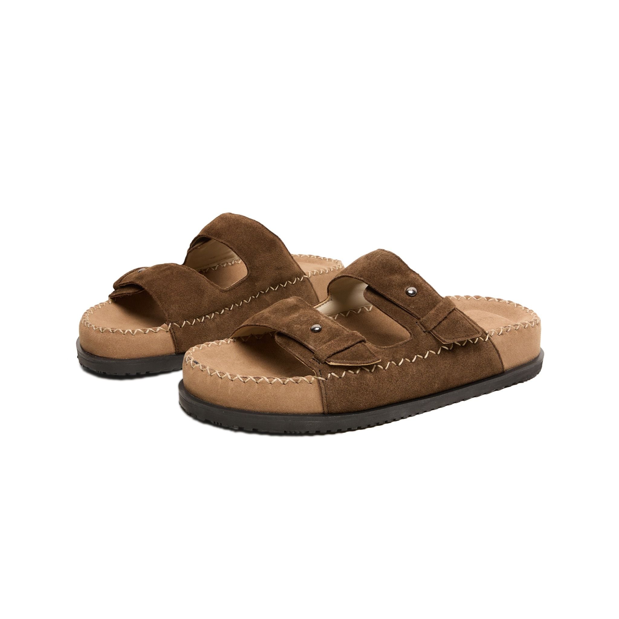 TWO-STRAP SANDALS - VELVET BROWN